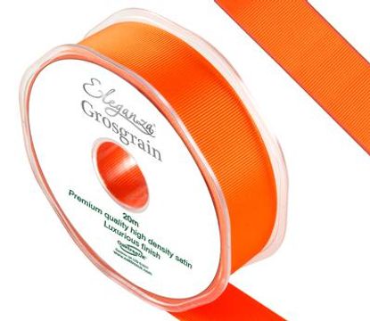Eleganza Premium Grosgrain Ribbon 25mm x 20m Orange No.04 - Ribbons